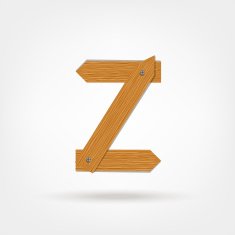 Letter made from wooden boards for your design N14
