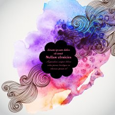 Vector hand drawn watercolor background N4