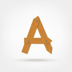 Letter made from wooden boards for your design N16
