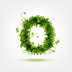 Green eco letter O for your design