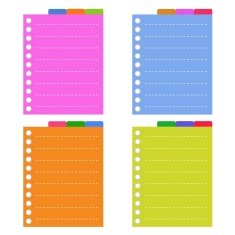 Four Colorful Lined Spiral Notepad Papers with Tabs