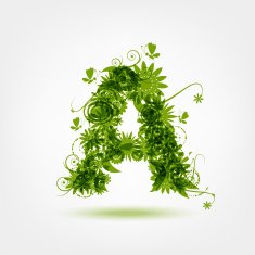 Green eco letter A for your design