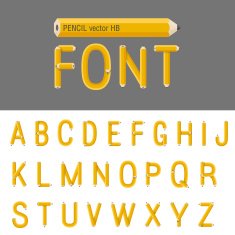 Pencil Font vector Creative type design