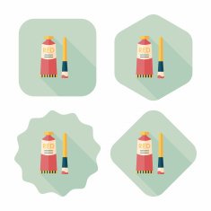 paint brush flat icon with long shadow eps 10 N17