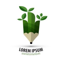 pencil vector logo design template ecology or nature icon