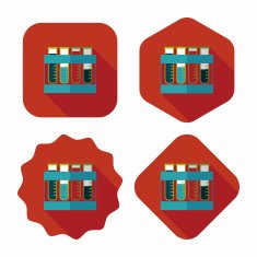 test tube flat icon with long shadow N105