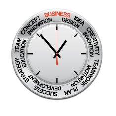 icon clock red arrow specifies in a word business