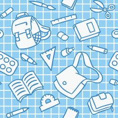 School pattern with education supplies N16