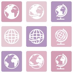 Vector Set of Globe Icons N5