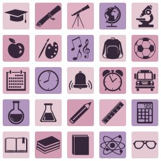 Vector Set of 25 School Icons N11