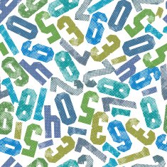 Dotted colorful seamless pattern light decorative numbers