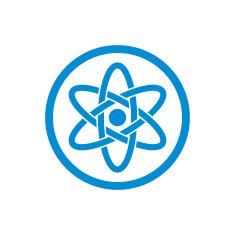 Atom part on white background vector icon N2