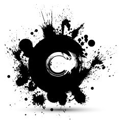 Vector ink splash monochrome seamless pattern N2
