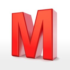 3d red letter M N4
