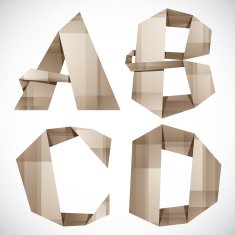 Origami style vector letters A B C D