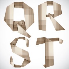 Origami style vector letters Q R S T