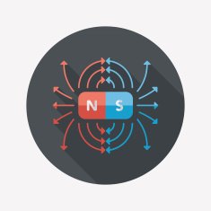 magnetic fields flat icon with long shadow eps10 N2