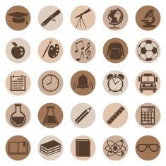 Vector Set of 25 School Icons N13