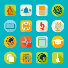 Set of education flat icons N133