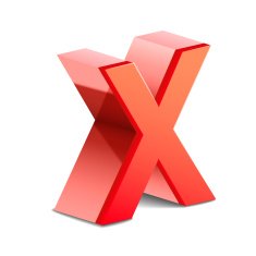 3D Red Letter X N7