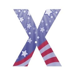 American flag letter X free image download