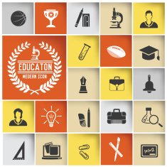 Education icon set design clean vector