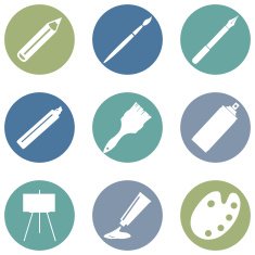 Vector Set of Art Painting and Drawing Icons N19
