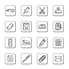 Stationary Doodle Icons