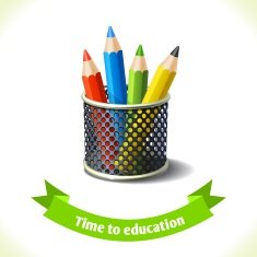 Education icon colored pencils