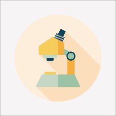 microscope flat icon with long shadow N37
