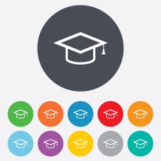 Graduation cap sign icon Education symbol N17