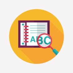search Dictionary book flat icon with long shadow eps10 N18