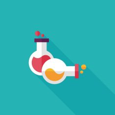 test tube flat icon with long shadow N106