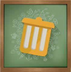 Bin design on blackboard background clean vector N2
