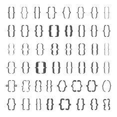 Set of vector braces or curly brackets icon