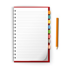 Notepad with reminders and pencil