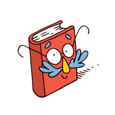cute cartoon book character mascot
