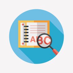 search Dictionary book flat icon with long shadow eps10 N19