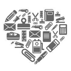 Stationary Icons in Heart Shape N2