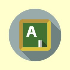 Blackboard with chalk icon Flat long shadow design