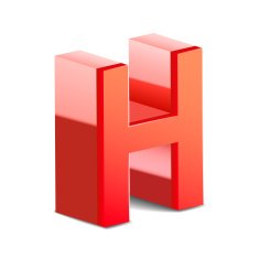 3d red letter H N7