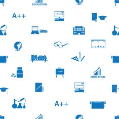 teacher and teaching icons seamless pattern eps10