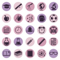 Vector Set of 25 School Icons N14
