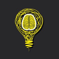 bulb brain icon in design N2