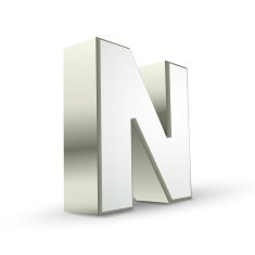 3d alphabet silver N N2
