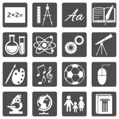 Vector Set of School Subjects Icons N15