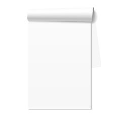 Blank white notepad notebook