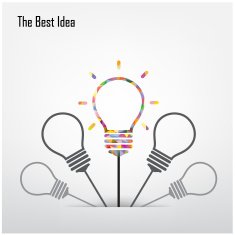 Creative light bulb and the best idea concept