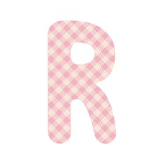 Pink squares pattern alphabet R