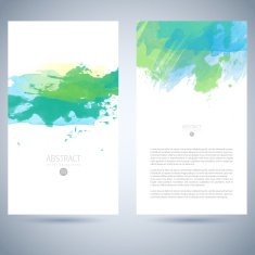 Set of vector watercolor template N71